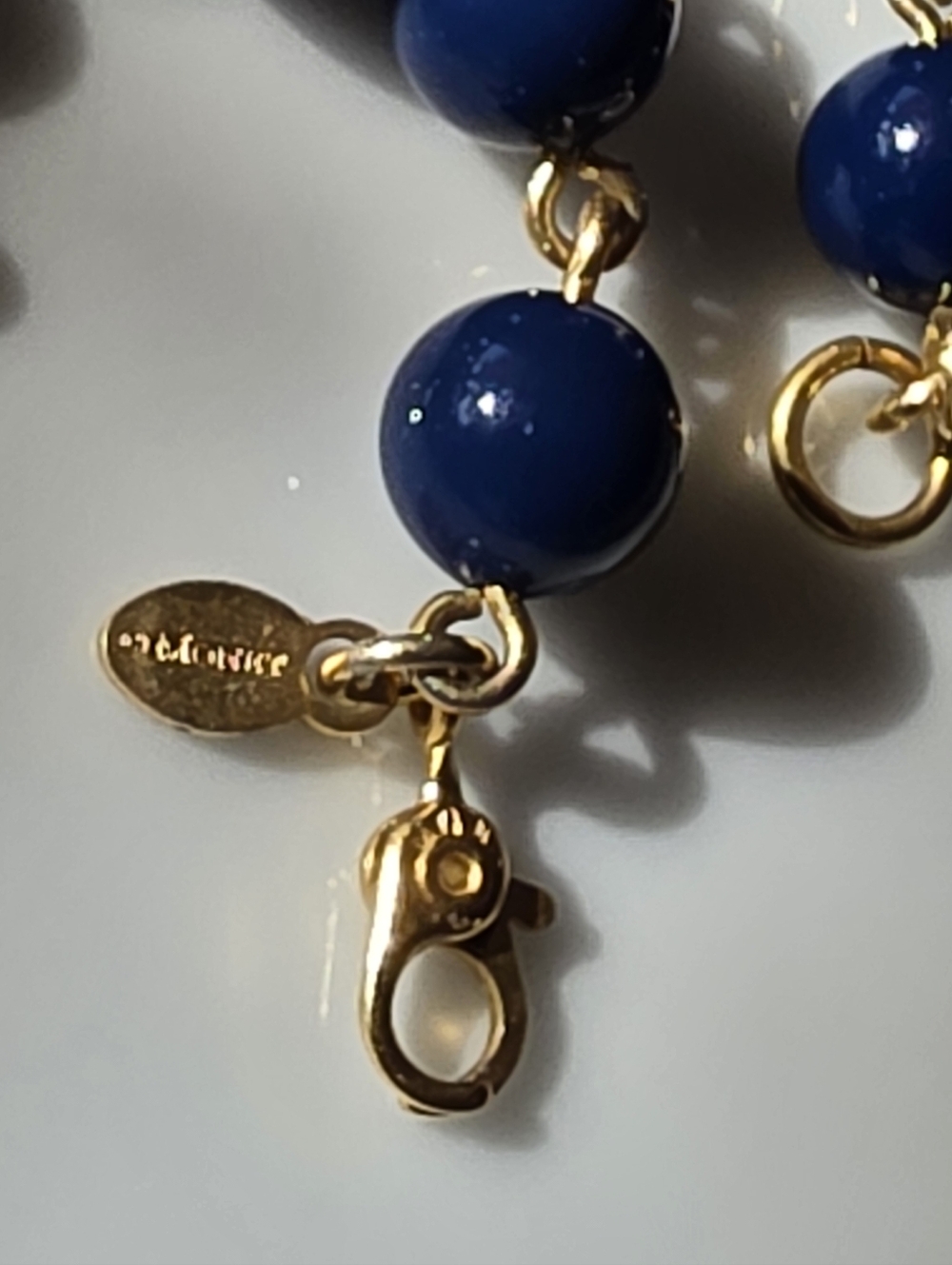 Monet Ceramic-Glass Like Bead Gold tone Linked Neklace - Picture 7 of 7